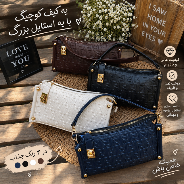کیف فندی سایز بزرگ 20 در 11 در 4 رنگ
