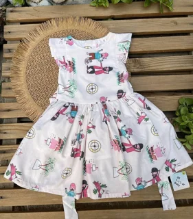 سارافون دخترانه وارداتی سفید ۱ تا ۷ سال